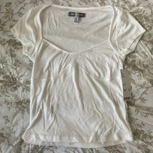 Urban Outfitters White Corset Tee